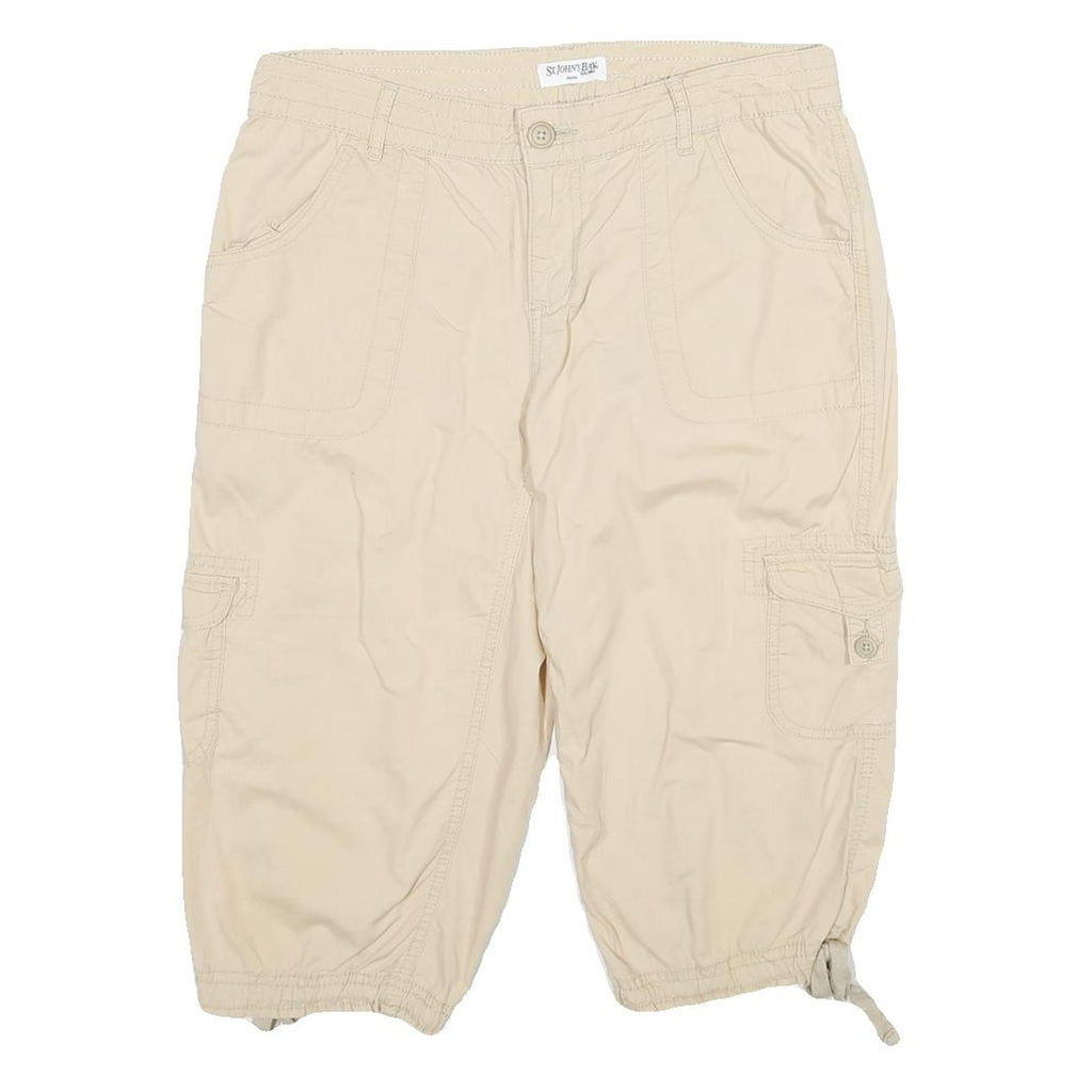 ST JOHN'S BAY Womens Shorts Beige Casual Cargo UK 10 W32 Cotton Blend