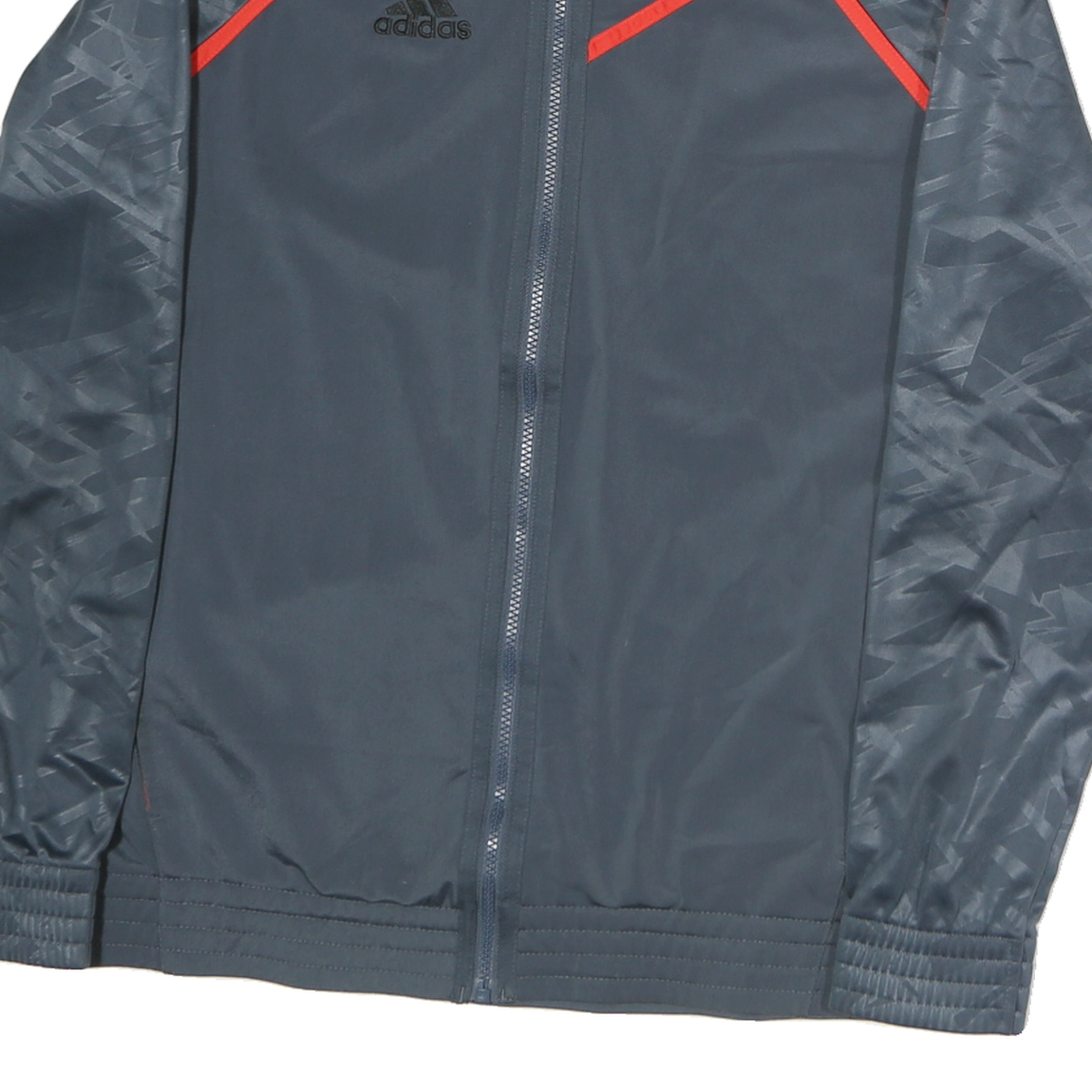 ADIDAS Mens Grey & Red Sports Zip Jacket L Polyester Climatelite Trackwear