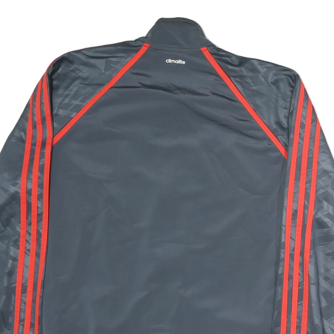 ADIDAS Mens Grey & Red Sports Zip Jacket L Polyester Climatelite Trackwear
