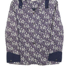 GB Womens Purple & White Floral Button Jacket S Cotton Blend Casual Lightweight