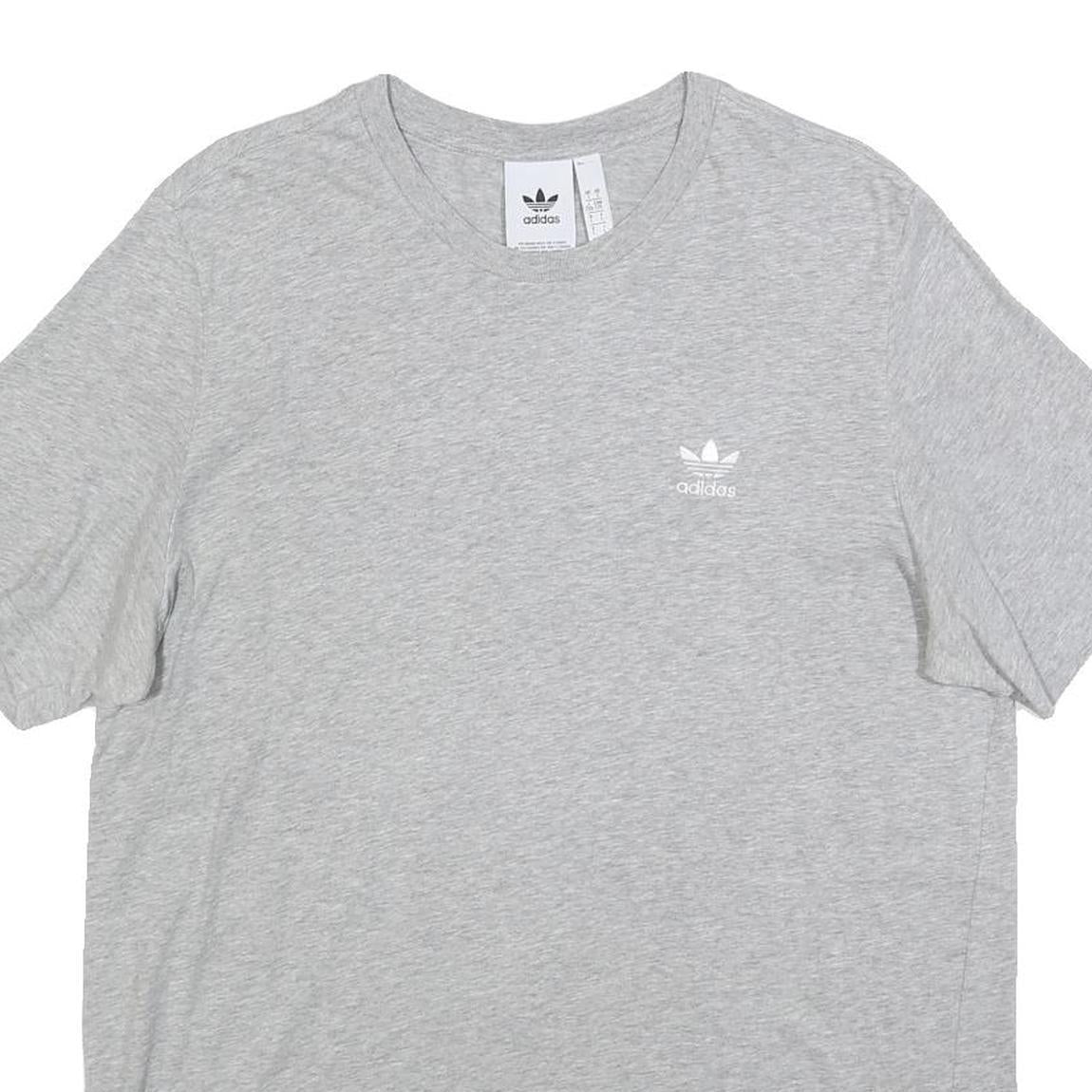ADIDAS Mens Grey Crew Neck Short Sleeve T-Shirt L Cotton Blend Casual Wear