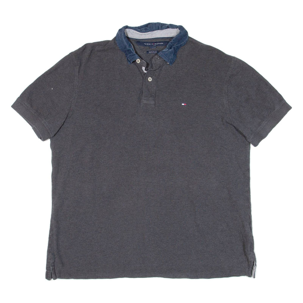 TOMMY HILFIGER Custom Fit Mens Polo Shirt Grey L
