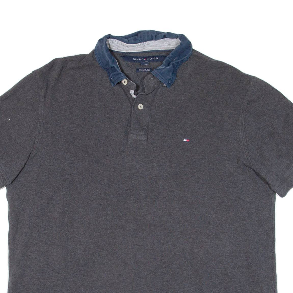 TOMMY HILFIGER Custom Fit Mens Polo Shirt Grey L