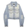 VERSACE JEANS COUTURE Womens Blue Denim Jacket S Cotton Blend Button Denim Chic