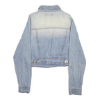 VERSACE JEANS COUTURE Womens Blue Denim Jacket S Cotton Blend Button Denim Chic