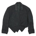 Womens Black Button Jacket L Woven Glitter Evening Wear
