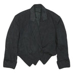 Womens Black Button Jacket L Woven Glitter Evening Wear