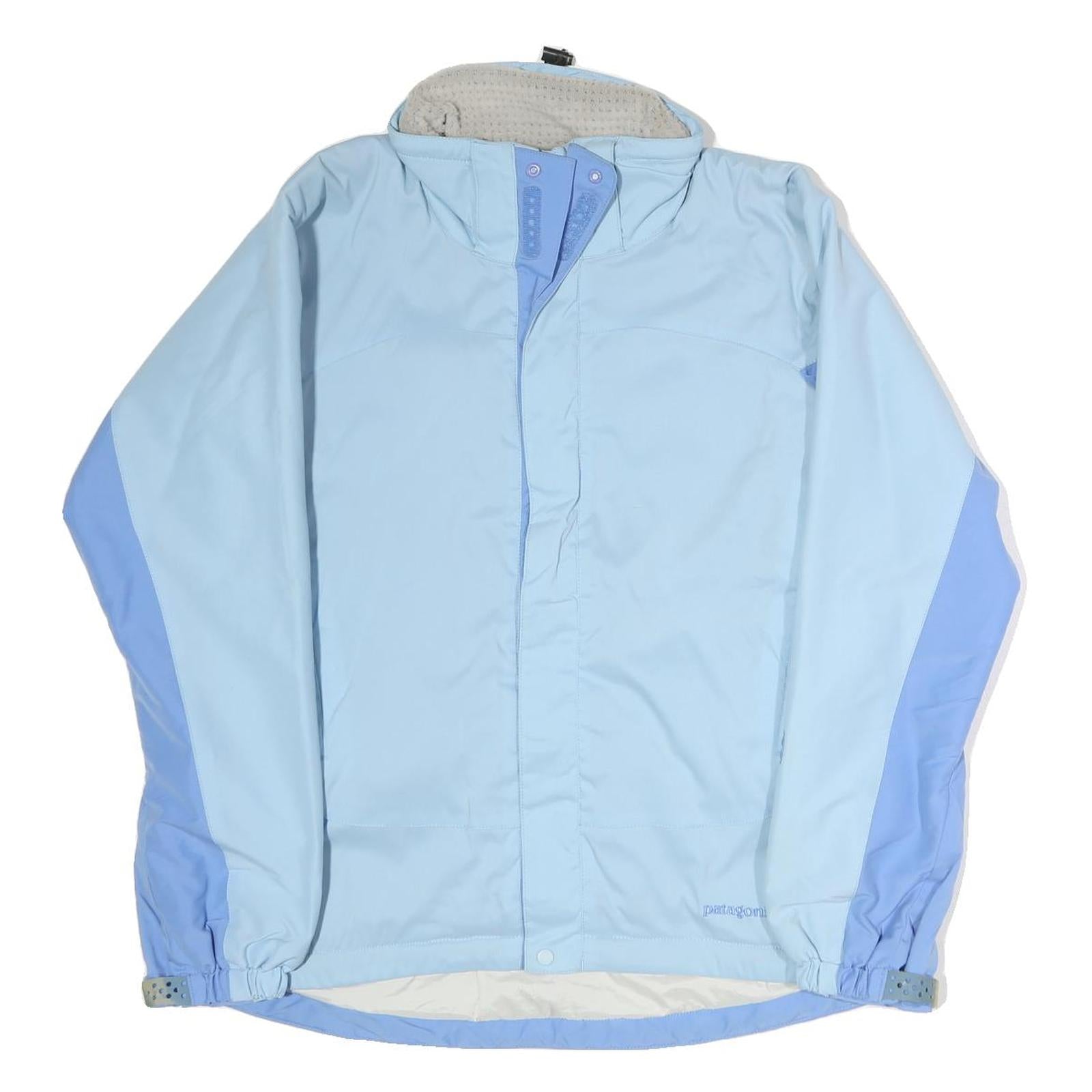 PATAGONIA Womens Blue & Light Blue Outdoor Jacket S Polyester Zip Shell