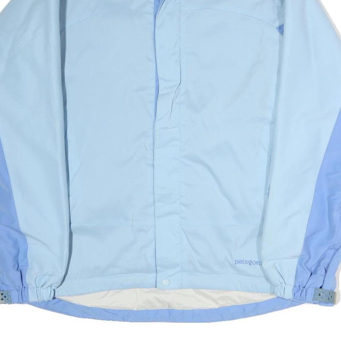PATAGONIA Womens Blue & Light Blue Outdoor Jacket S Polyester Zip Shell