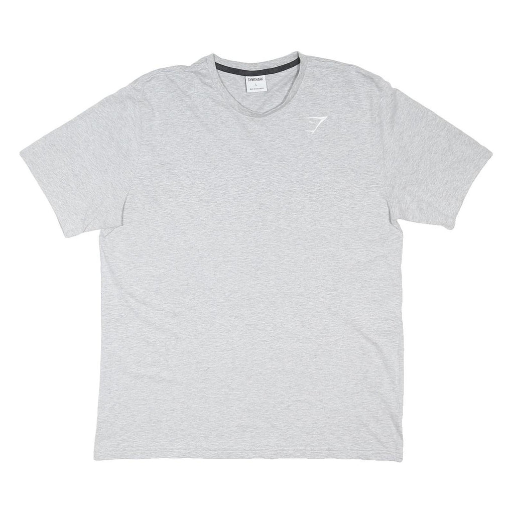 GYMSHARK Mens Grey T-Shirt L Short Sleeve Crew Neck Fitness Casual Wear