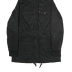 LEVI'S Womens Black Cotton Hooded Jacket M Zip Casual Winter Outerwear