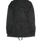 LEVI'S Womens Black Cotton Hooded Jacket M Zip Casual Winter Outerwear