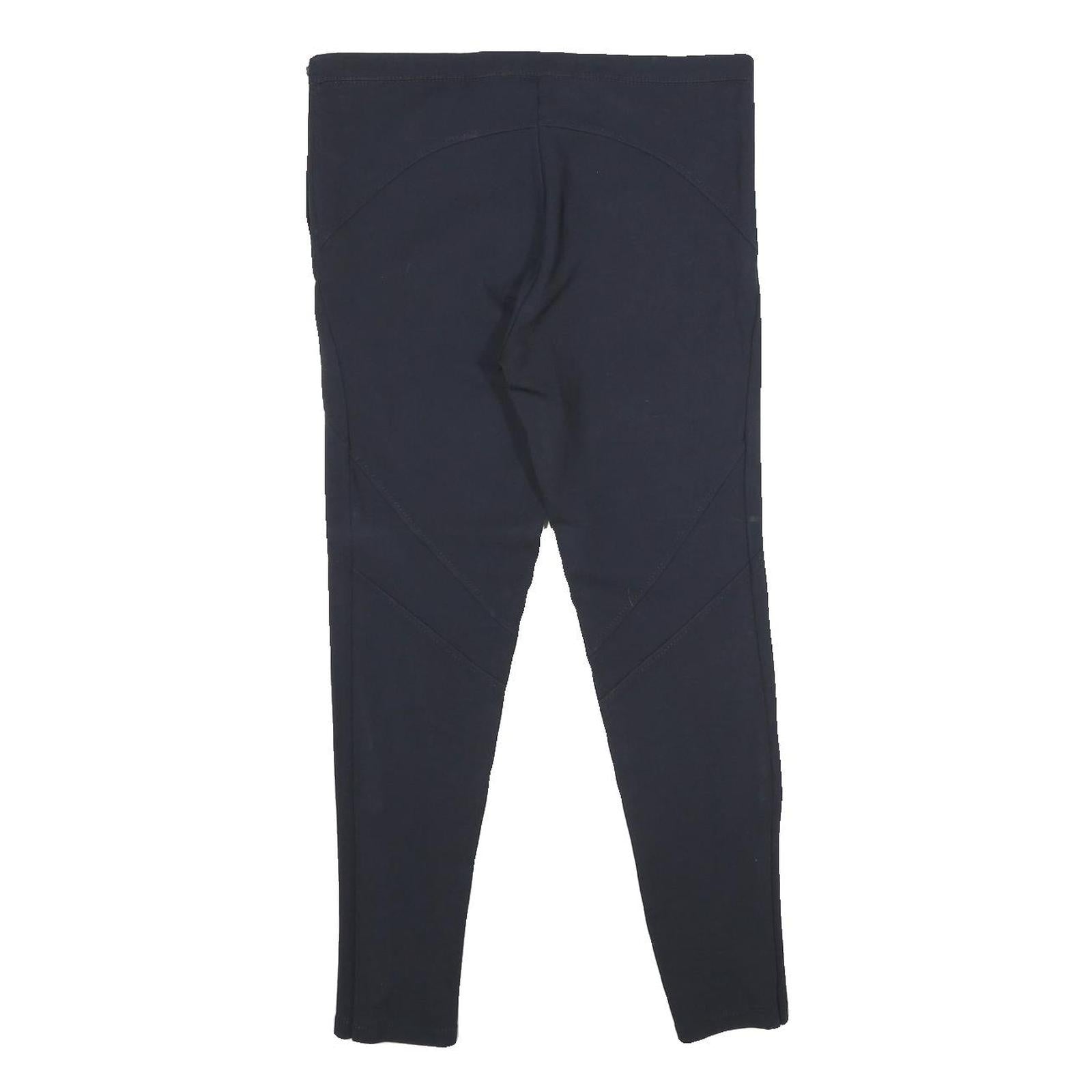 STEFANEL Womens Viscose Blend Navy Slim Zip Trousers W30 L26 Stylish Comfort