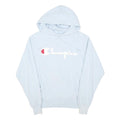 CHAMPION REVERSE WEAVE Mens Light Blue Pullover Hoodie S Embroidered Logo