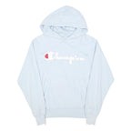 CHAMPION REVERSE WEAVE Mens Light Blue Pullover Hoodie S Embroidered Logo