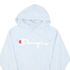 CHAMPION REVERSE WEAVE Mens Light Blue Pullover Hoodie S Embroidered Logo