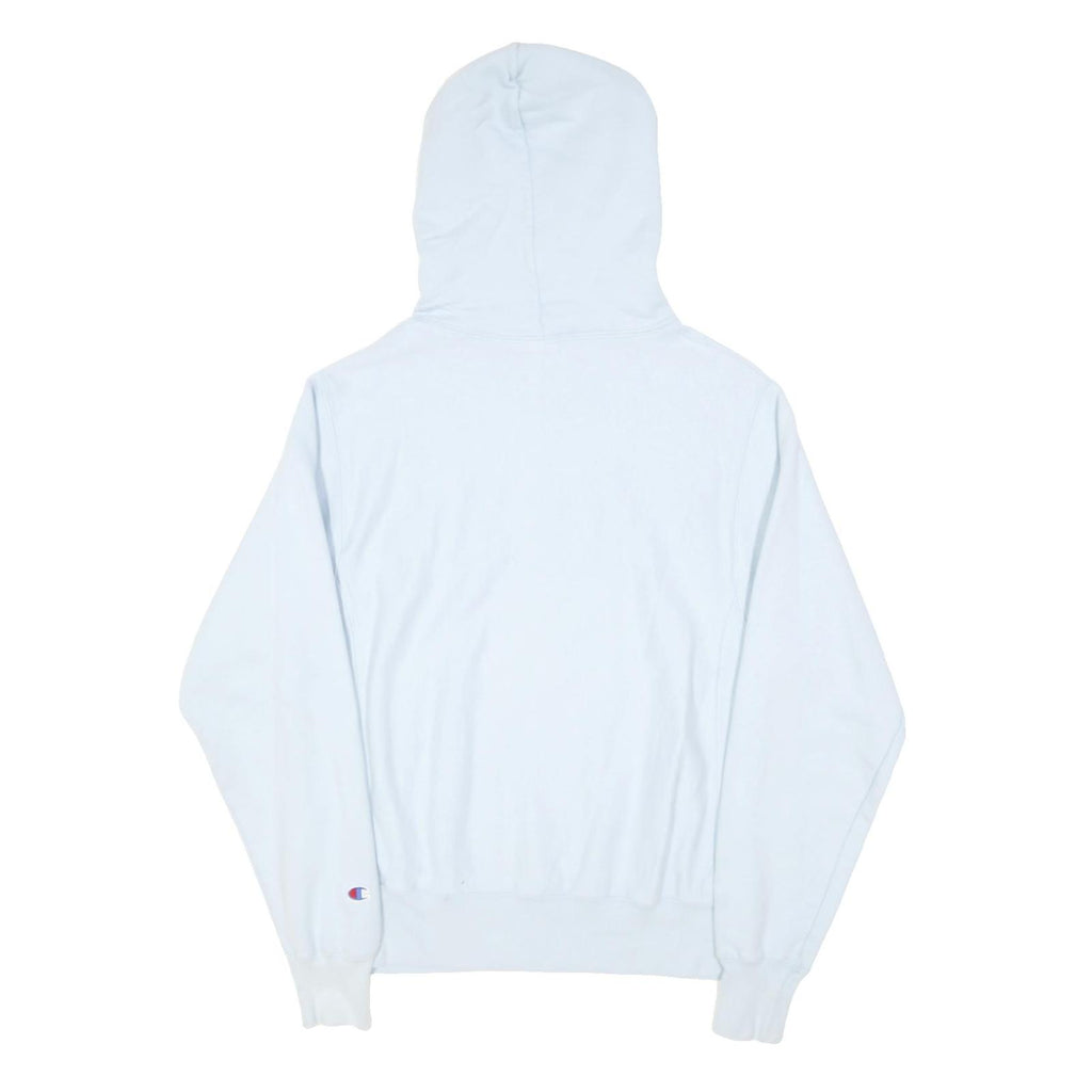 CHAMPION REVERSE WEAVE Mens Light Blue Pullover Hoodie S Embroidered Logo