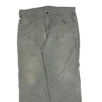 CARHARTT Mens Grey Relaxed Straight Canvas Cotton Blend Rinse W40 L32 Workwear