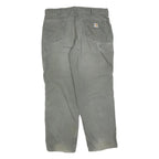 CARHARTT Mens Grey Relaxed Straight Canvas Cotton Blend Rinse W40 L32 Workwear