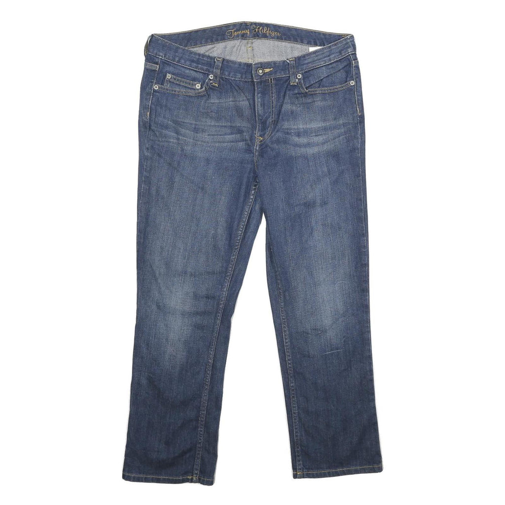 TOMMY HILFIGER Womens Jeans Blue Relaxed Straight Denim Medium W34 L28 Zip