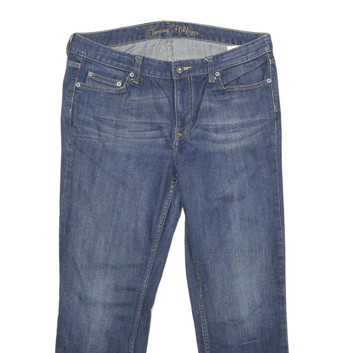 TOMMY HILFIGER Womens Jeans Blue Relaxed Straight Denim Medium W34 L28 Zip