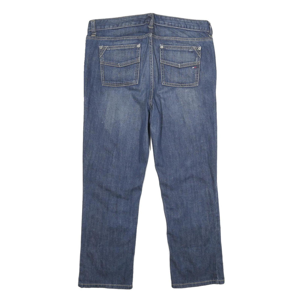 TOMMY HILFIGER Womens Jeans Blue Relaxed Straight Denim Medium W34 L28 Zip