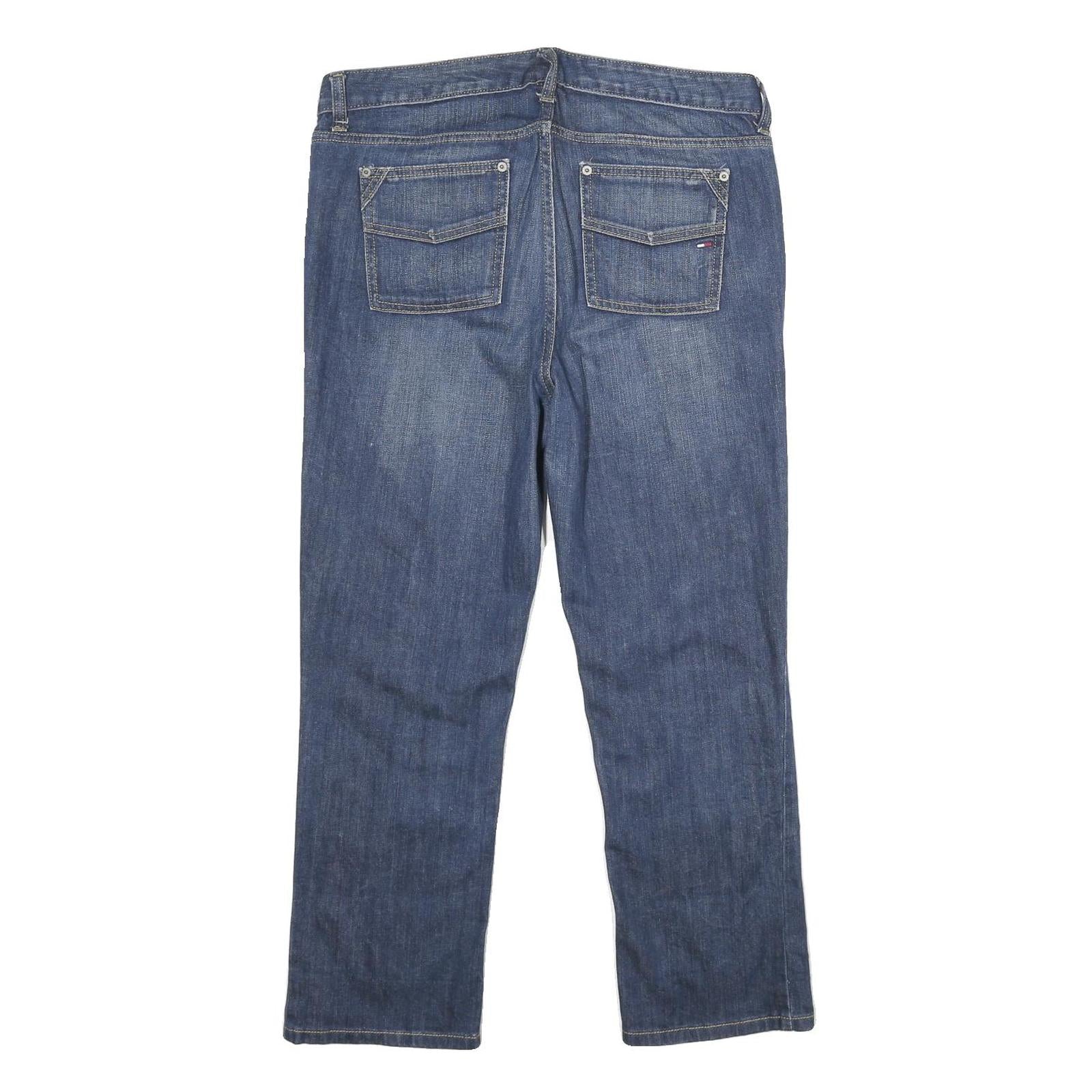 TOMMY HILFIGER Womens Jeans Blue Relaxed Straight Denim Medium W34 L28 Zip