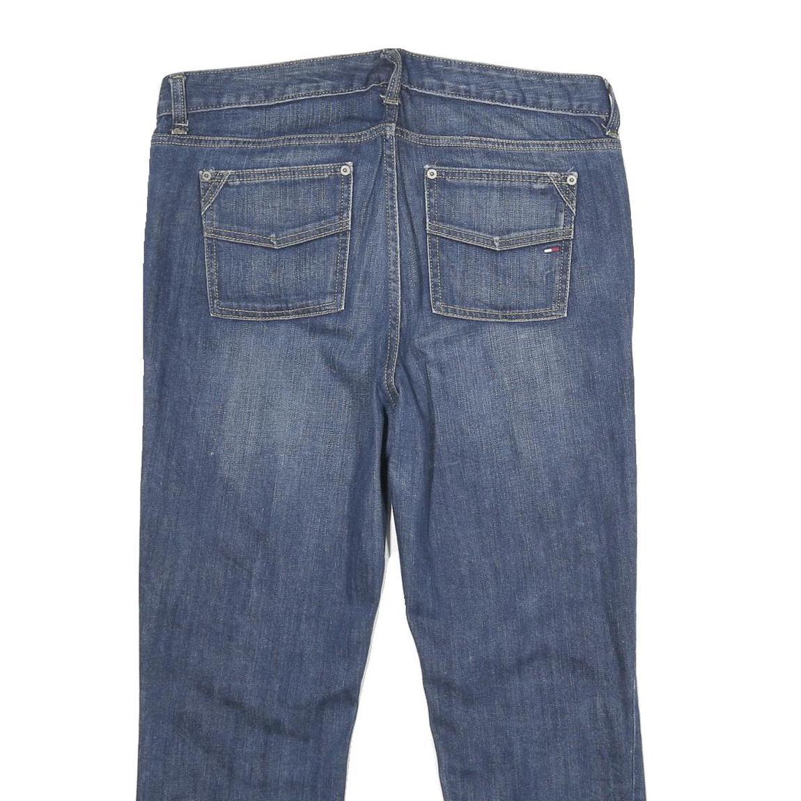 TOMMY HILFIGER Womens Jeans Blue Relaxed Straight Denim Medium W34 L28 Zip