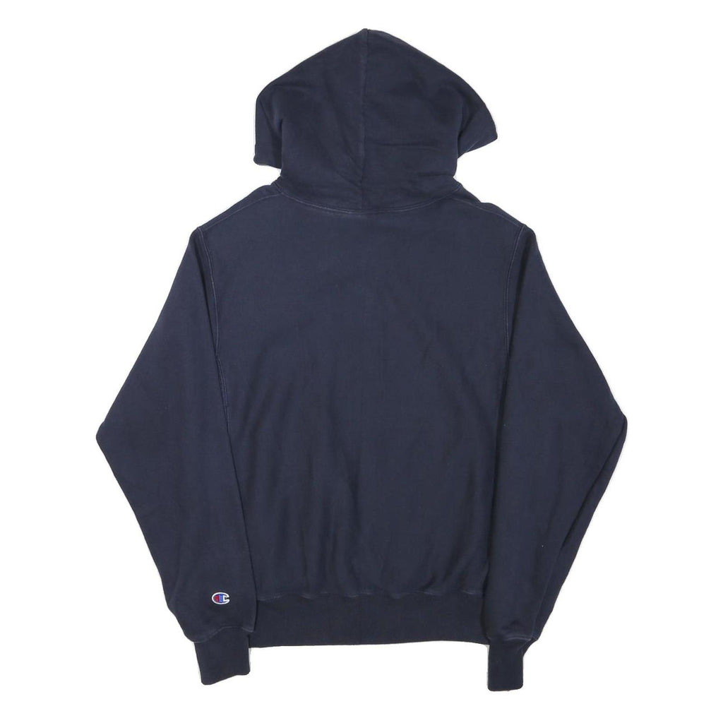 CHAMPION Mens Navy Blue Hoodie S The Bay Graphic Print Pullover Cotton Blend