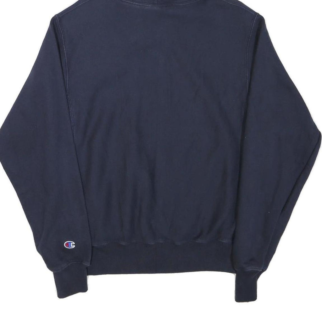 CHAMPION Mens Navy Blue Hoodie S The Bay Graphic Print Pullover Cotton Blend