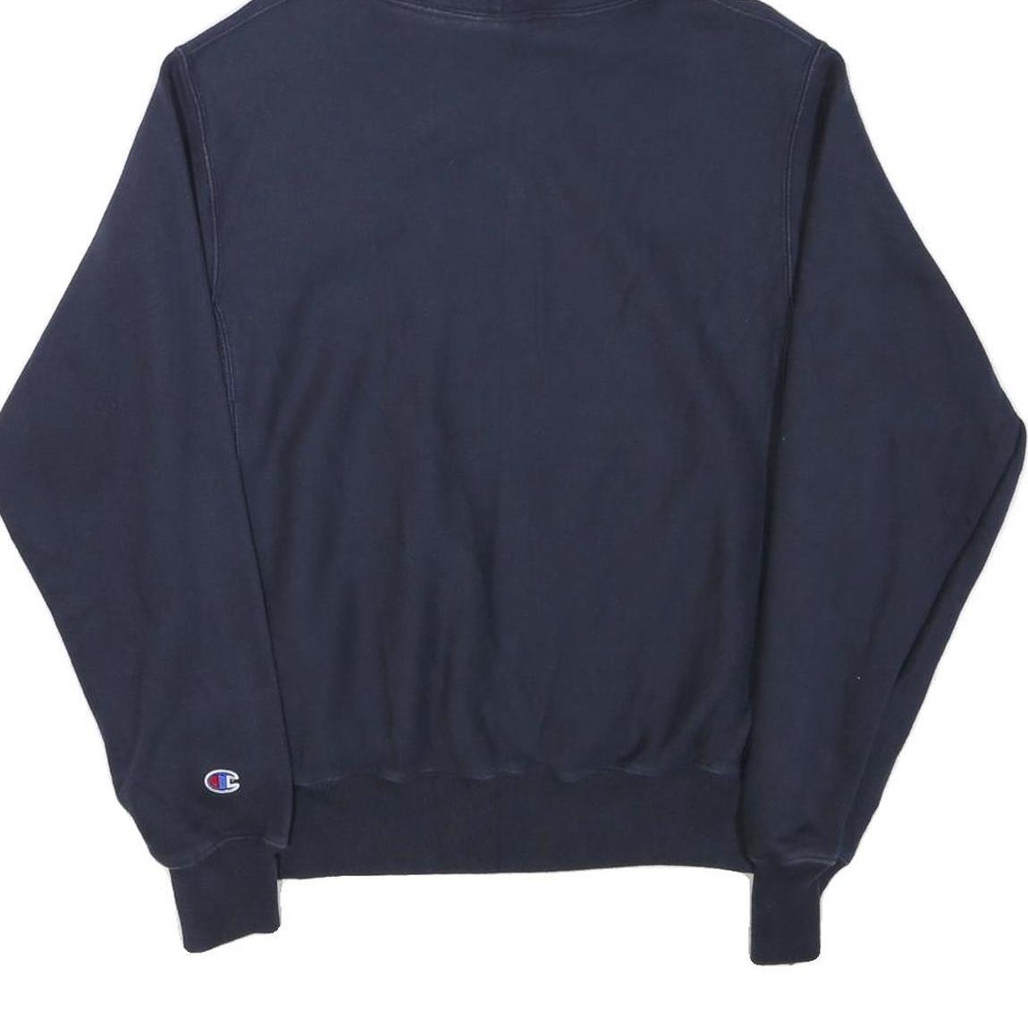 CHAMPION Mens Navy Blue Hoodie S The Bay Graphic Print Pullover Cotton Blend