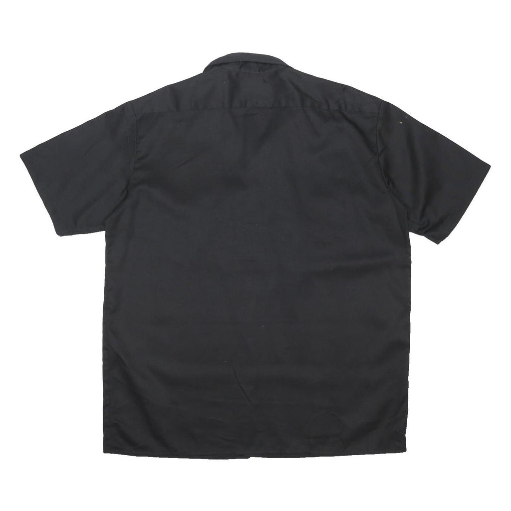 DICKIES Mens Black Short Sleeve Work Shirt XL Polyester Blend Button-Up