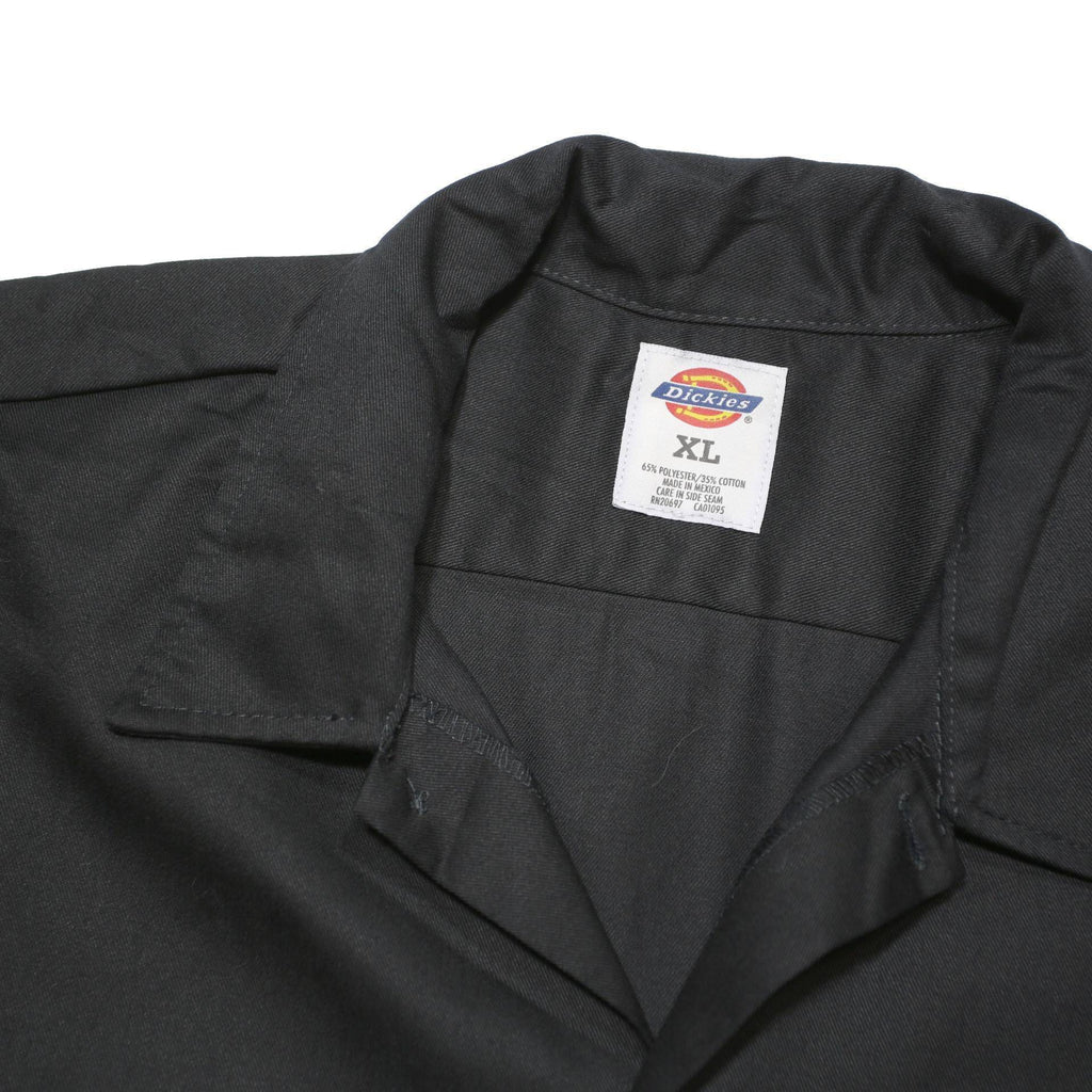DICKIES Mens Black Short Sleeve Work Shirt XL Polyester Blend Button-Up