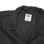 DICKIES Mens Black Short Sleeve Work Shirt XL Polyester Blend Button-Up