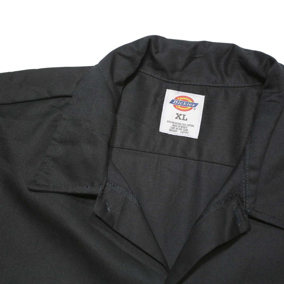 DICKIES Mens Black Short Sleeve Work Shirt XL Polyester Blend Button-Up