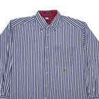 TOMMY HILFIGER Mens Shirt Blue Striped Long Sleeve L