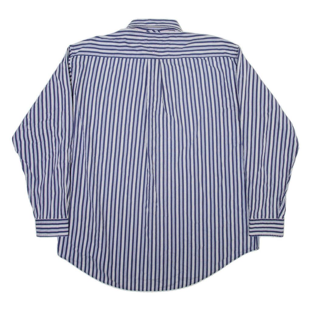 TOMMY HILFIGER Mens Shirt Blue Striped Long Sleeve L