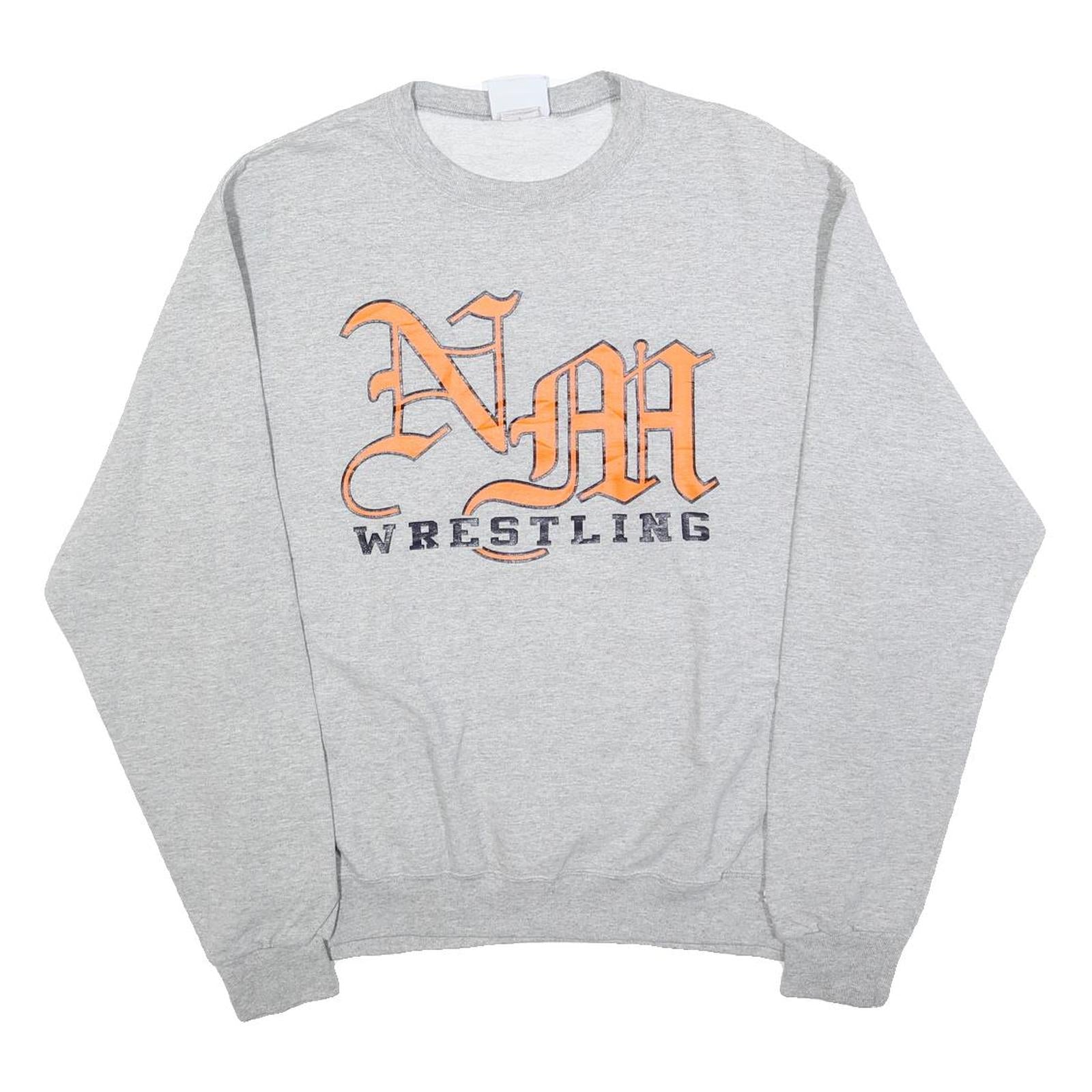 CHAMPION Mens Grey Nah Wrestling Crew Neck M Cotton Sweatshirt Pullover