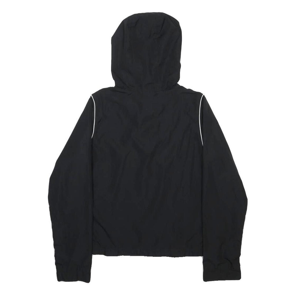 REEBOK Womens Black & Purple Lightweight Hooded Jacket UK 10 Polyester Blend Zip