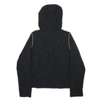 REEBOK Womens Black & Purple Lightweight Hooded Jacket UK 10 Polyester Blend Zip