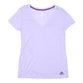 ADIDAS Womens Lilac XS V-Neck Polyester Blend T-Shirt Short Sleeve Sport Casual
