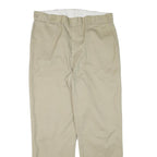 DICKIES Mens Regular Beige Cotton Blend Zip Trousers W36 L31 Workwear Classic