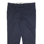 DICKIES Mens Cotton Blend Navy Blue Regular Fit Straight Trousers W44 L32