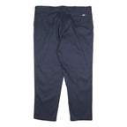 DICKIES Mens Cotton Blend Navy Blue Regular Fit Straight Trousers W44 L32