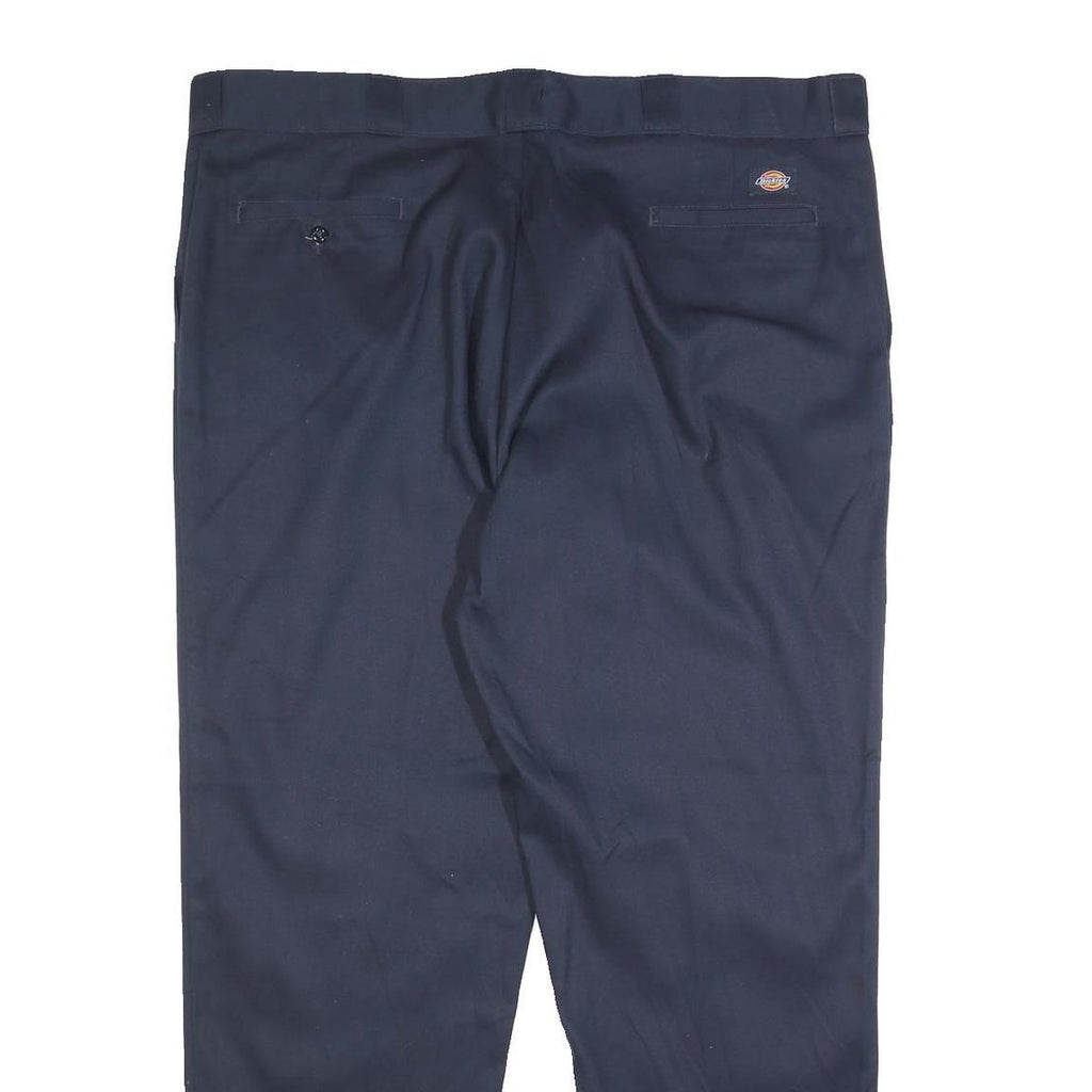 DICKIES Mens Cotton Blend Navy Blue Regular Fit Straight Trousers W44 L32