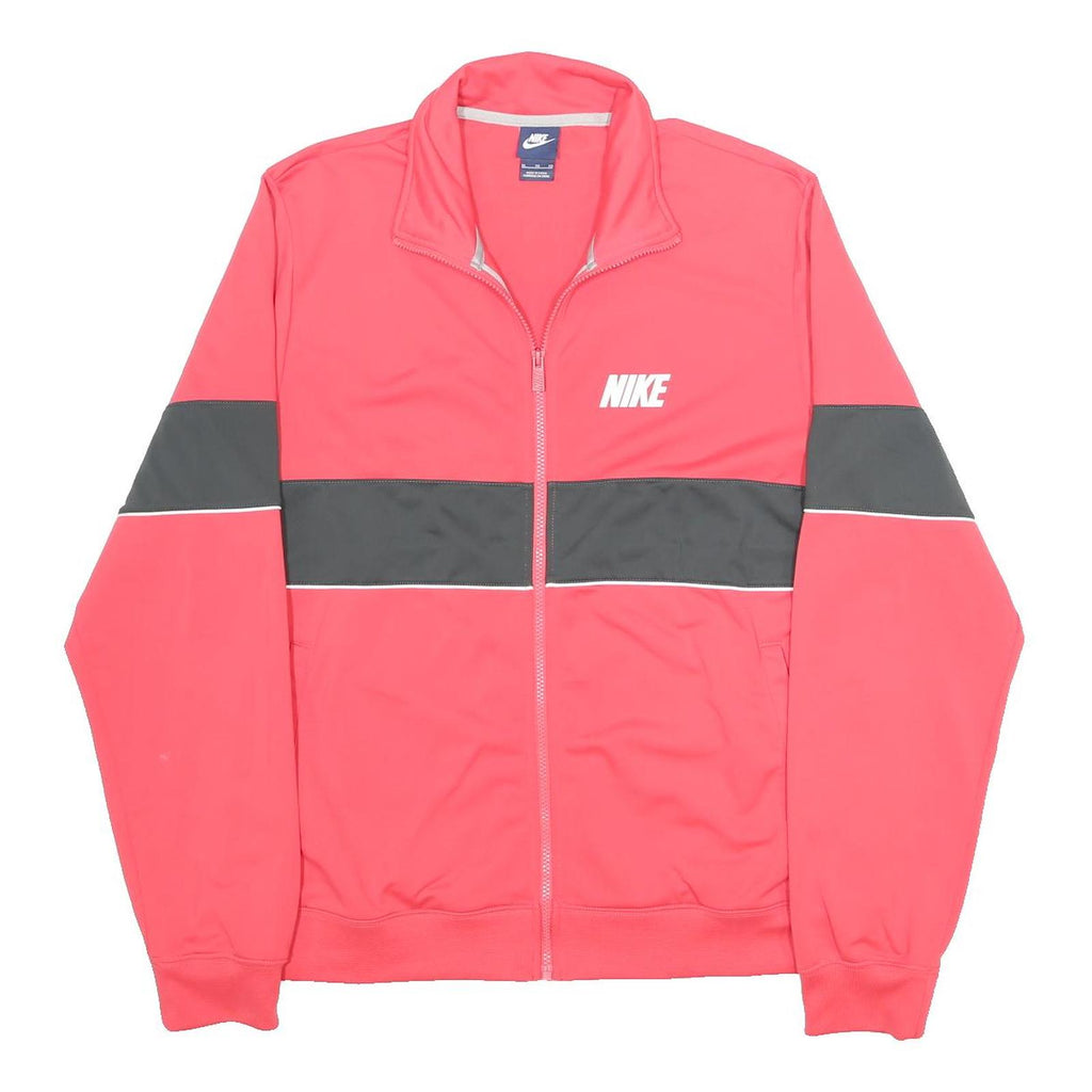 NIKE Mens Red & Grey Zip Jacket XL Polyester Track Casual Sportswear