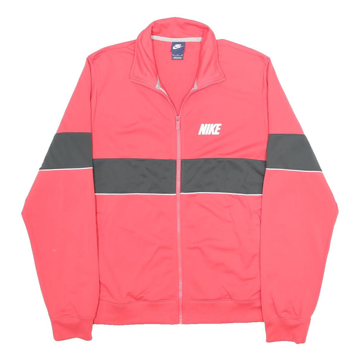 NIKE Mens Red & Grey Zip Jacket XL Polyester Track Casual Sportswear