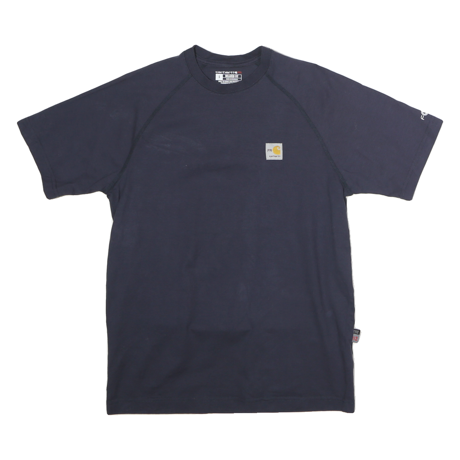CARHARTT Mens Navy Blue Short Sleeve Crew Neck Cotton T-Shirt S Workwear
