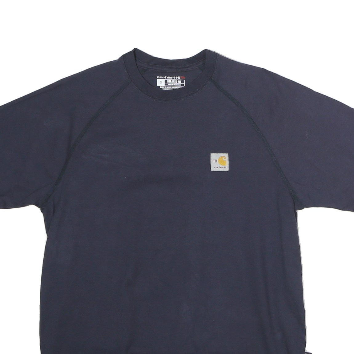 CARHARTT Mens Navy Blue Short Sleeve Crew Neck Cotton T-Shirt S Workwear