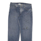 CARHARTT Mens Jeans Blue Regular Straight Denim W36 L32 Workwear Zip Closure
